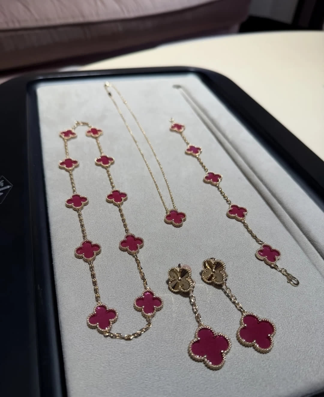 Van Cleef & Arpels Alhambra Necklace with Red Enamel